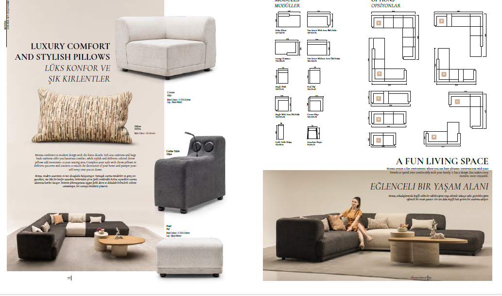 Monza-Ecksofa; modern, elegant und hochwertig