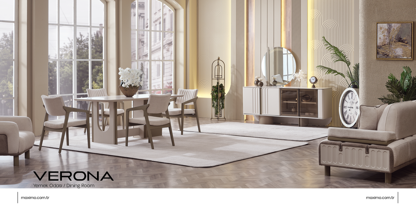 Verona-Sofagarnitur; modern, Schlicht, Beine aus Massivholz, verstellbarer Rücken, Armfunktion