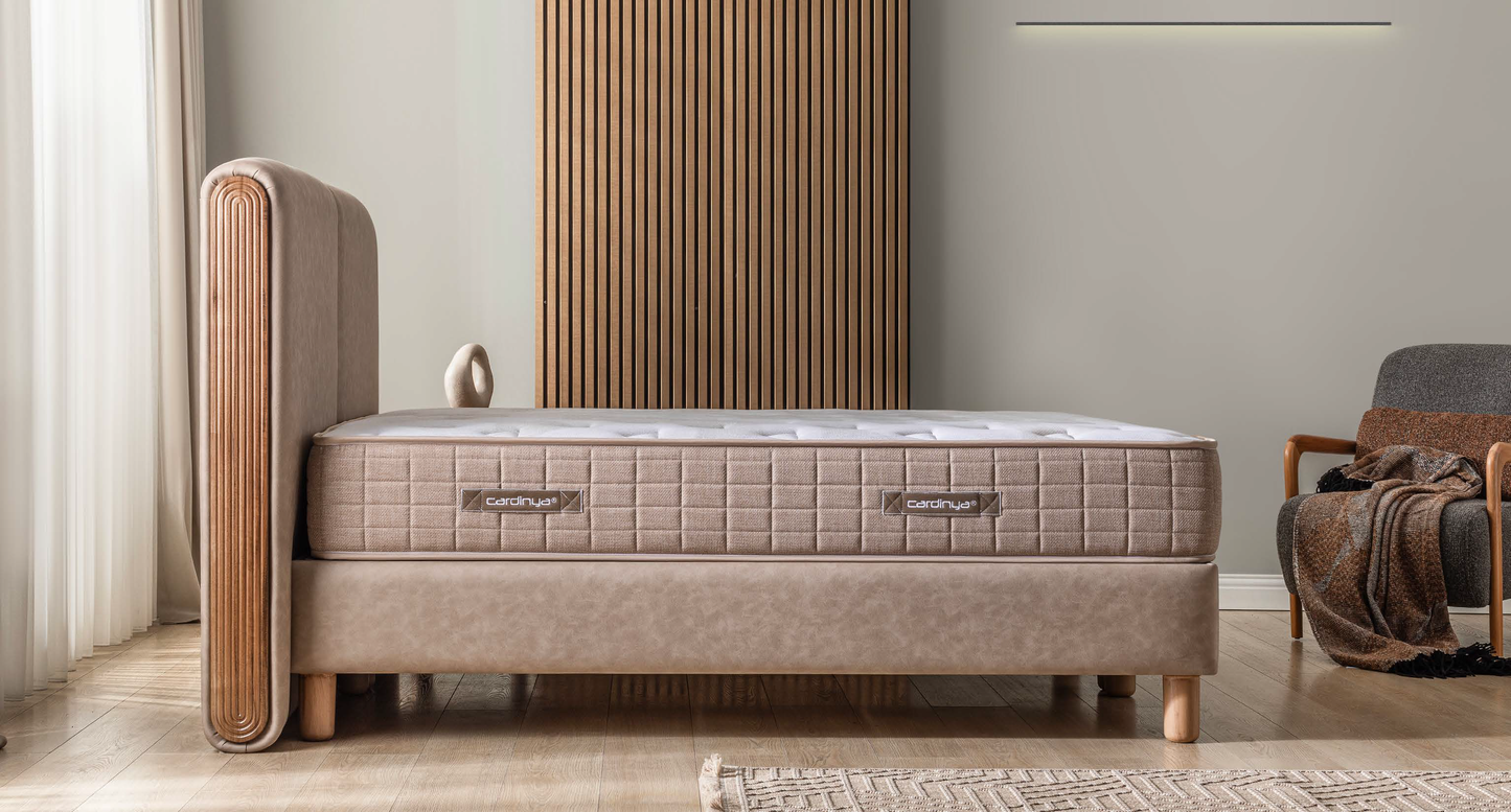 Capella Polsterbett-Set; Matratze, Polsterkopf; modern; Holz-Details; verschiedene Maße & Farben (Kopie) (Kopie)
