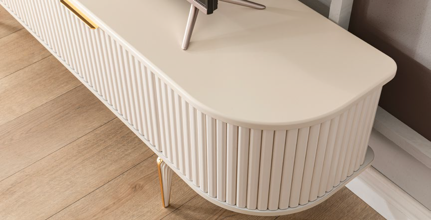 Roma Esszimmer, luxuriös, goldene Details, Muschel-Design , auch Couchtisch und TV-Schrank