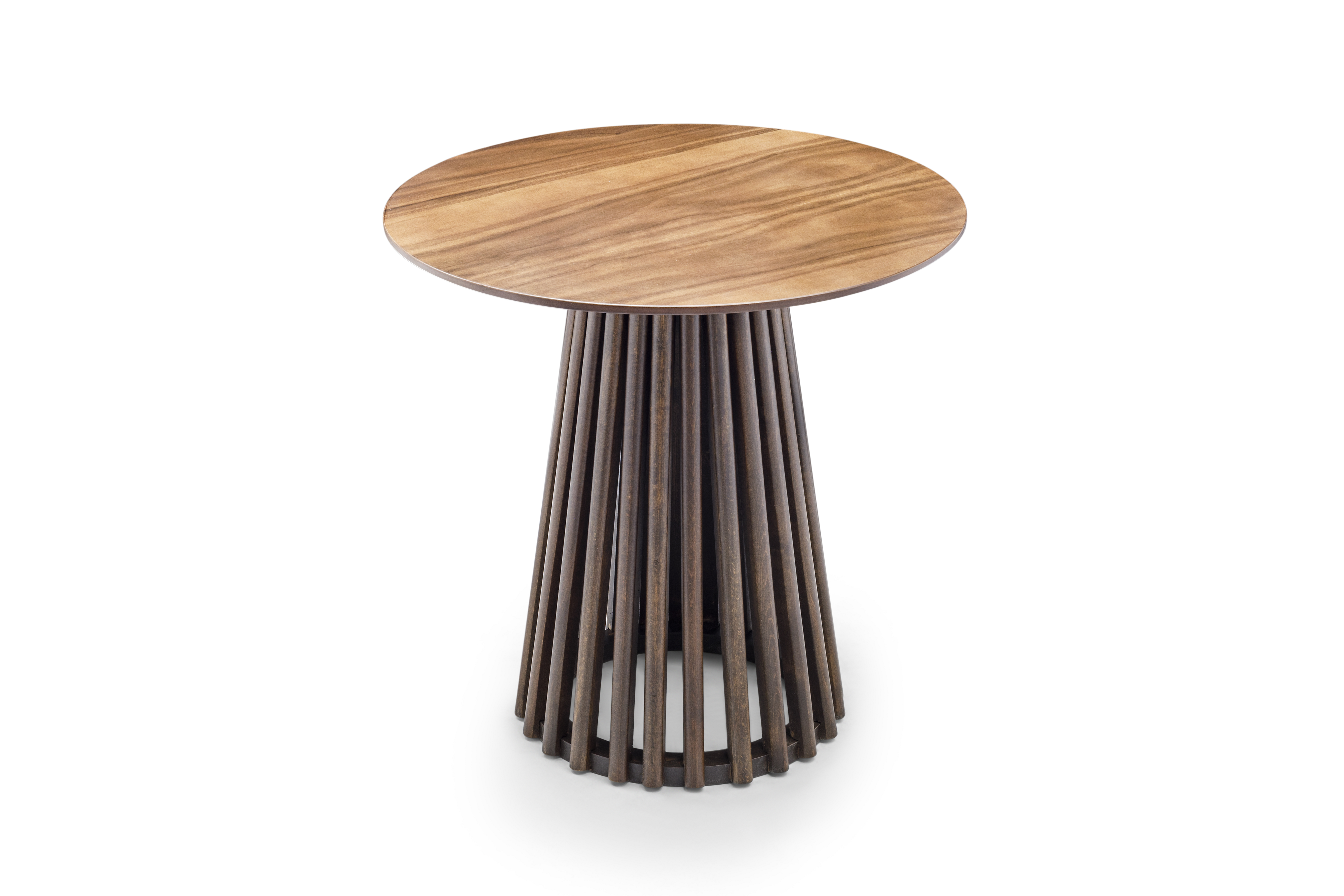 Runder Beistelltisch für das Wohnzimmer aus Holz, stylisches Bein aus – Violla Möbel GmbH