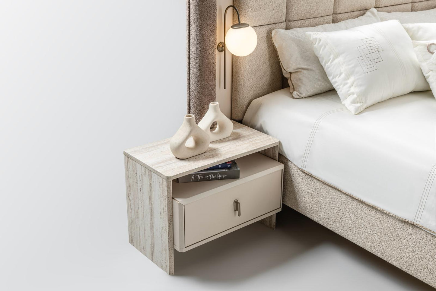 Bern Schlafzimmer-Set; Bett; Schrank; Nachttische; moderne Details