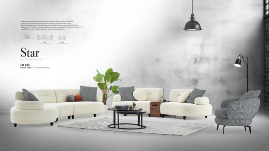 Star-Sofagarnitur; modern, verstellbarer Rücken