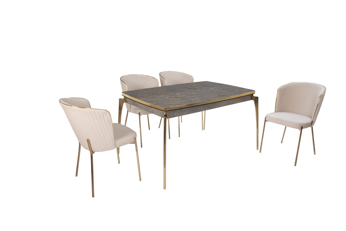 Sidelya-Polsterstuhl 6er-Set, königliche ergonomische Form mit breiter Sitzflächen