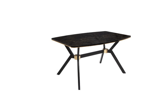 Ahenk-Polsterstuhl 6er-Set, gelbe elegante Geld-Schwarz-Gold-Kombi