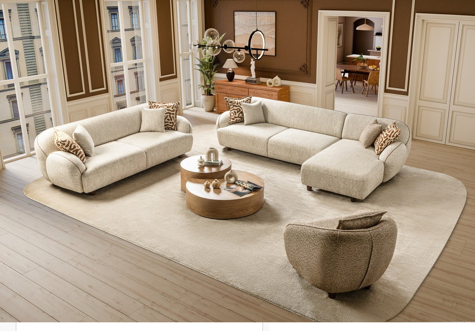 Prada-Sofagarnitur; modern, Holzfüße, Bubble und schlicht