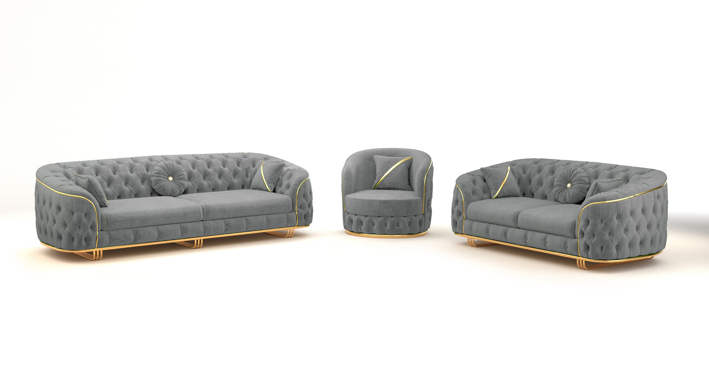 Schiff-Sofa-Garnitur 331- 2x3-Sitzer & 1xSessel