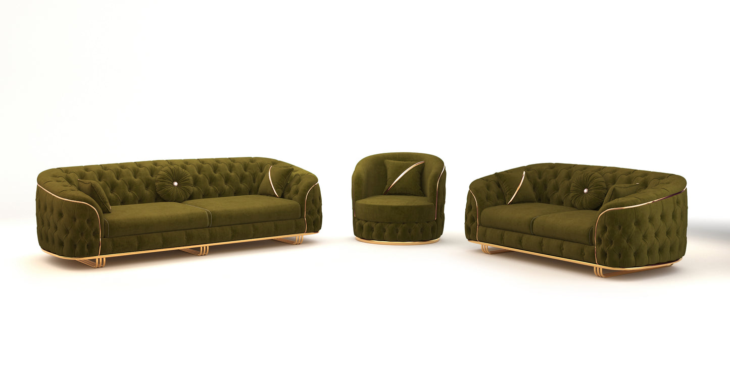 Schiff-Sofa-Garnitur 331- 2x3-Sitzer & 1xSessel