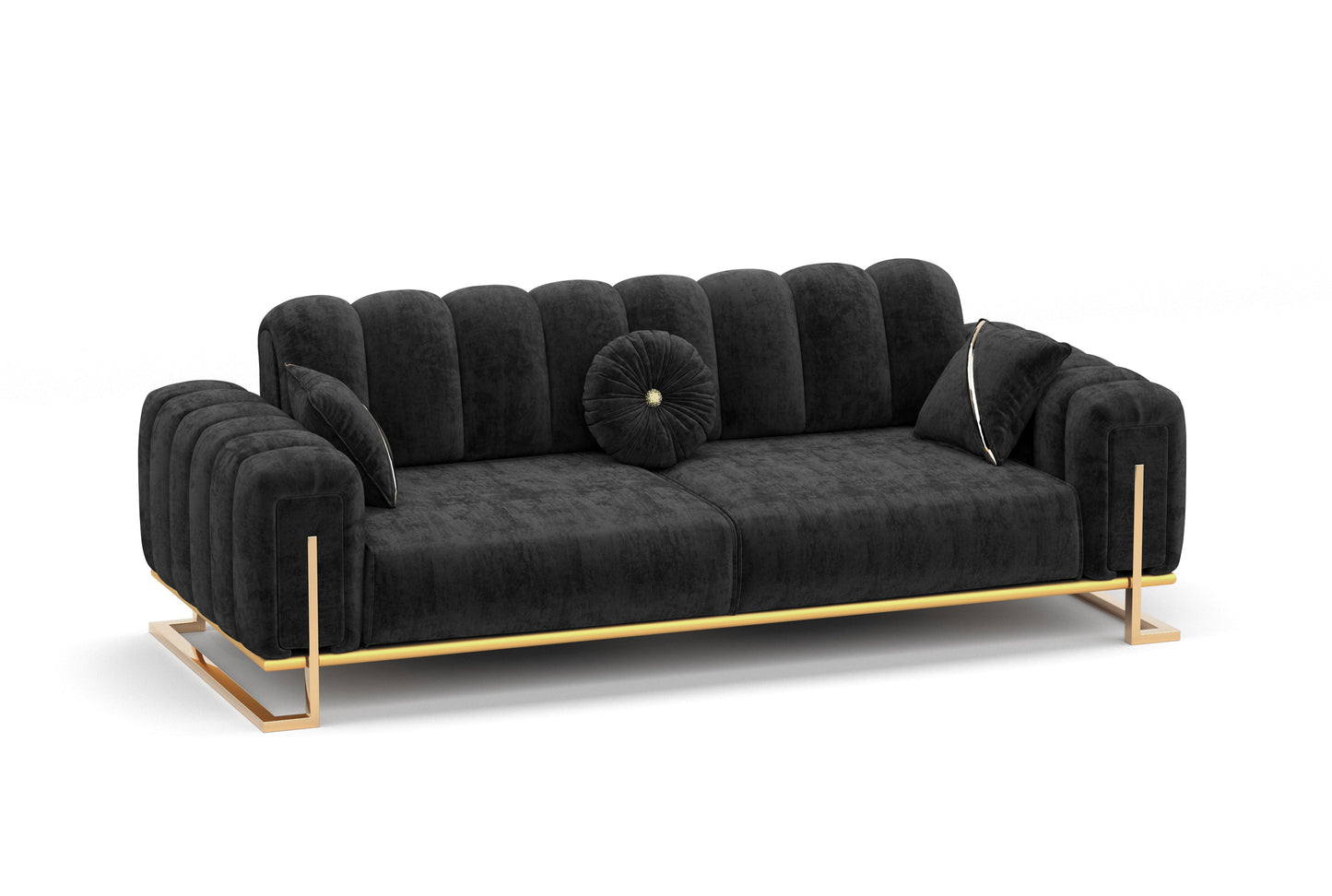 Zen Metall-Sofa-Garnitur 321- 1x3-Sitzer & 1x 2-Sitzer & 1xSessel