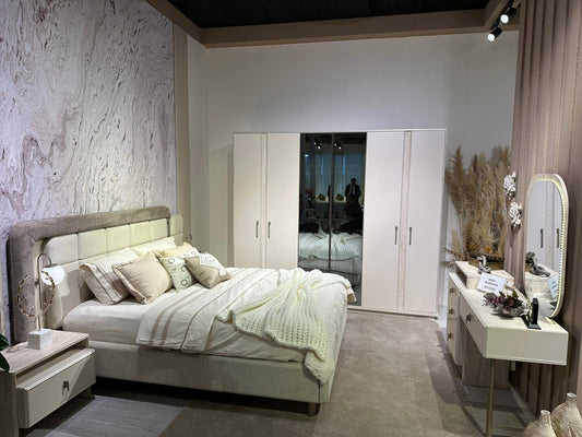 Bern Schlafzimmer-Set; Bett; Schrank; Nachttische; moderne Details