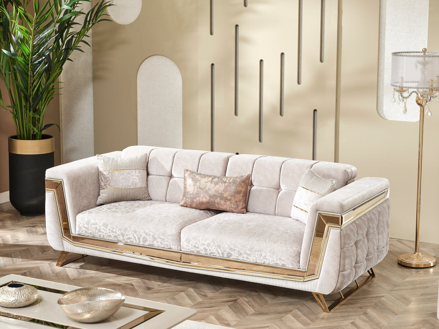 Milano-Sofagarnitur; luxuriöses Design in neo-klassischem Stil; hochwertig und edel