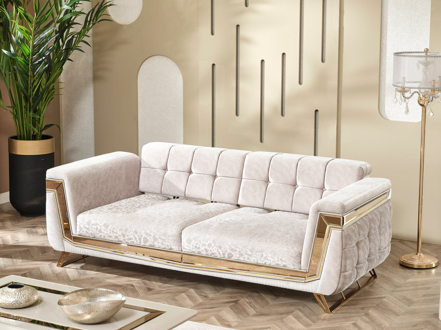 Milano-Sofagarnitur; luxuriöses Design in neo-klassischem Stil; hochwertig und edel