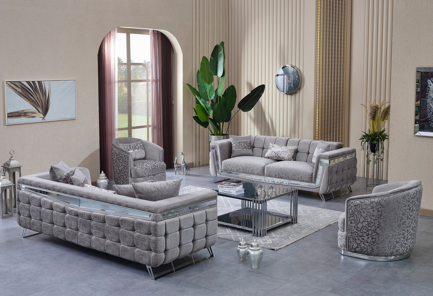 Milano-Sofagarnitur; luxuriöses Design in neo-klassischem Stil; hochwertig und edel