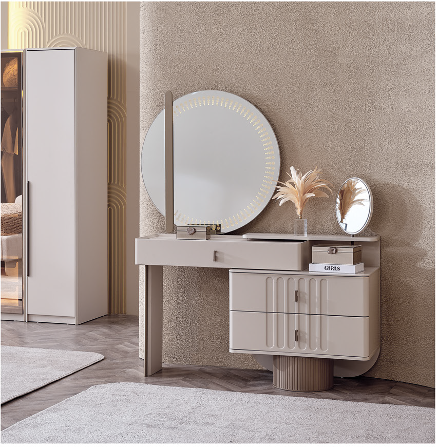 Verona Schlafzimmer-Set; Bett; Schrank; Nachttische; moderne Details;