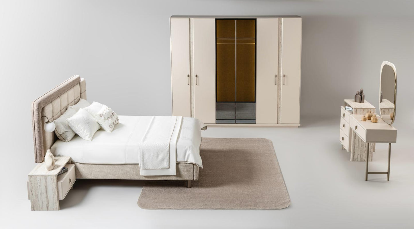 Bern Schlafzimmer-Set; Bett; Schrank; Nachttische; moderne Details