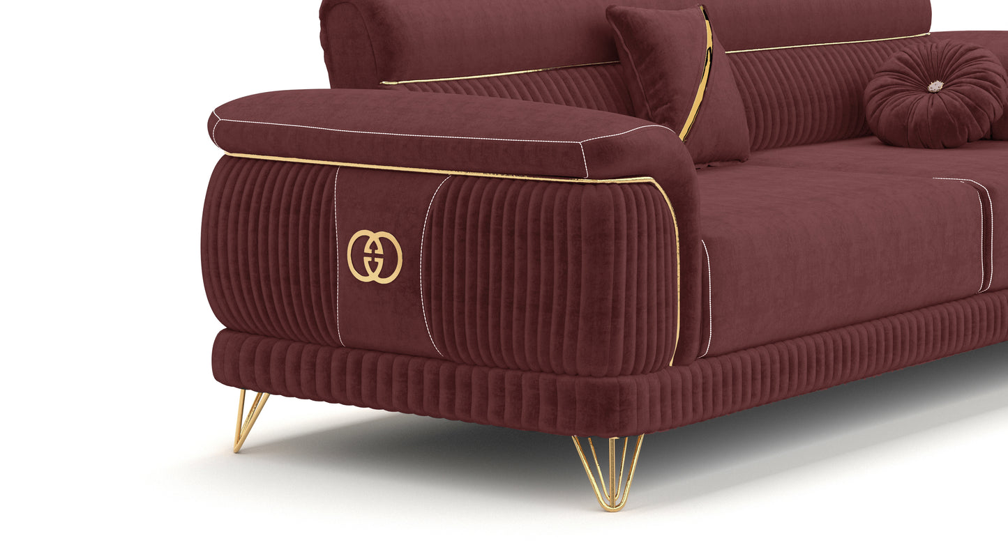 Channel-Sofa-Garnitur 321- 1x3-Sitzer & 1x 2-Sitzer & 1xSessel